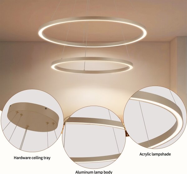 Brilagi - LED Stmív. lustr na lanku PORTOFINO LED/98W/230V pr. 80 cm béžová + DO