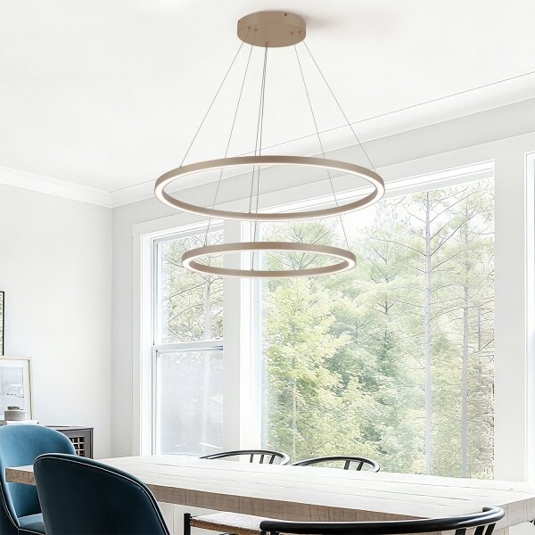 Brilagi - LED Stmív. lustr na lanku PORTOFINO LED/98W/230V pr. 80 cm béžová + DO