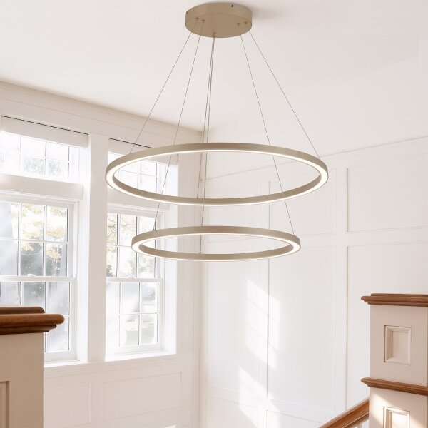 Brilagi - LED Stmív. lustr na lanku PORTOFINO LED/98W/230V pr. 80 cm béžová + DO