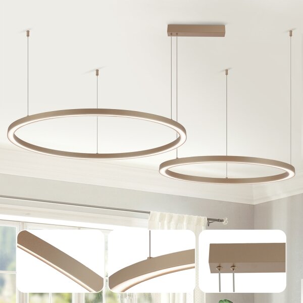 Brilagi - LED Stmívatelný lustr na lanku PORTOFINO LED/98W/230V béžová + DO