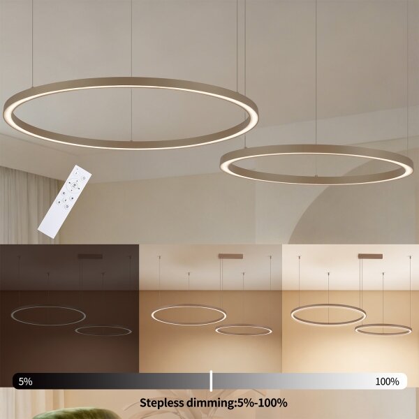 Brilagi - LED Stmívatelný lustr na lanku PORTOFINO LED/98W/230V béžová + DO