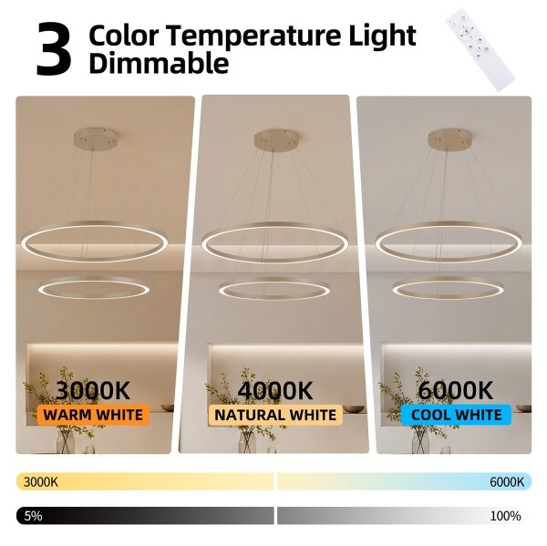 Brilagi - LED Stmív. lustr na lanku PORTOFINO LED/98W/230V pr. 80 cm béžová + DO
