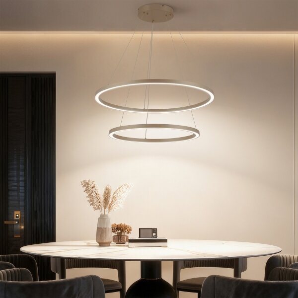 Brilagi - LED Stmív. lustr na lanku PORTOFINO LED/98W/230V pr. 80 cm béžová + DO