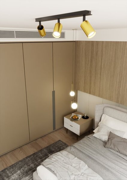 Stropní svítidlo ZEN 3 – černé, 3× GU10, šířka 74 cm