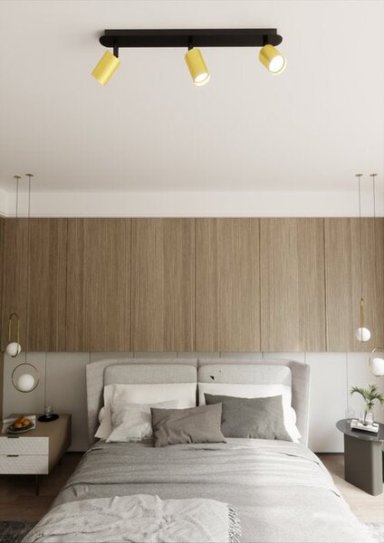 Stropní svítidlo ZEN 3 – černé, 3× GU10, šířka 74 cm