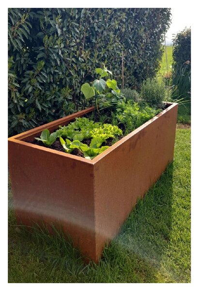 Truhlík MAXI, corten, šířka 100 cm, hnědý