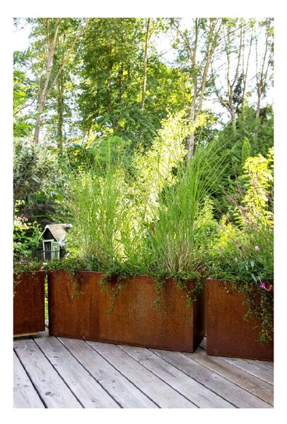Truhlík MAXI, corten, šířka 100 cm, hnědý