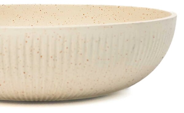Okrasná miska PLANA, sklolaminát, průměr 34 cm, béžová