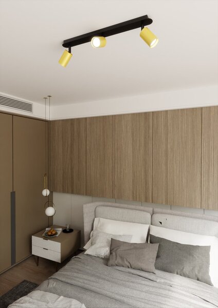 Stropní svítidlo ZEN 3 – černé, 3× GU10, šířka 74 cm