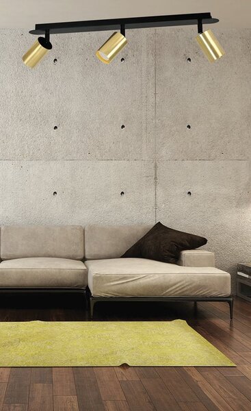 Stropní svítidlo ZEN 3 – černé, 3× GU10, šířka 74 cm