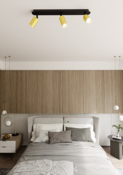 Stropní svítidlo ZEN 3 – černé, 3× GU10, šířka 74 cm