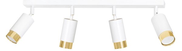 Stropní svítidlo HIRO 4 – bílé / zlaté, 4× GU10, šířka 78 cm