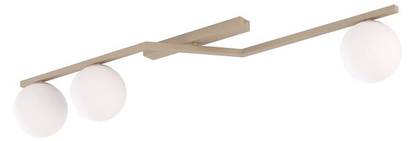 Stropní svítidlo NATON 3 – moka, opálové sklo, 3× E14, šířka 100 cm