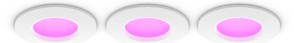 Hue WCA Slim zápustné svítidlo 3x LED 8,3W 750lm 2200-6500K RGB CRI80 9cm kulaté IP44, bílé