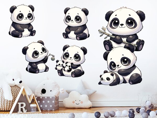Roztomilé pandy arch 47 x 35 cm