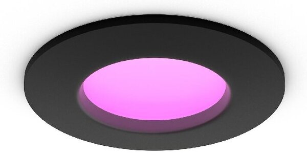 Hue WCA Slim koupelnové zápustné svítidlo LED 8,3W 790lm 2200-6500K RGB 9cm kulaté IP44, černé