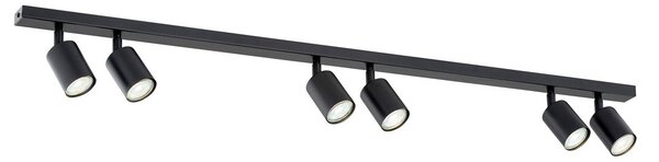 Stropní svítidlo FLASH 6 – černé, 6× GU10, šířka 116 cm