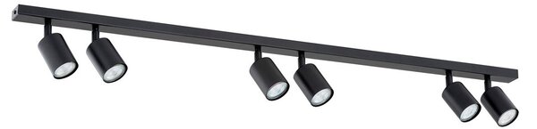 Stropní svítidlo FLASH 6 – černé, 6× GU10, šířka 116 cm