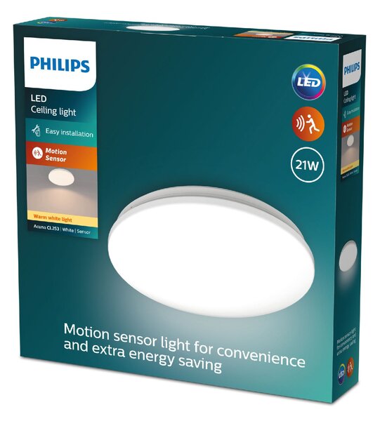 Acuna CL253 stropní svítidlo se senzorem LED 21W 2500lm 2700K CRI80 35cm kulaté IP20, bílé