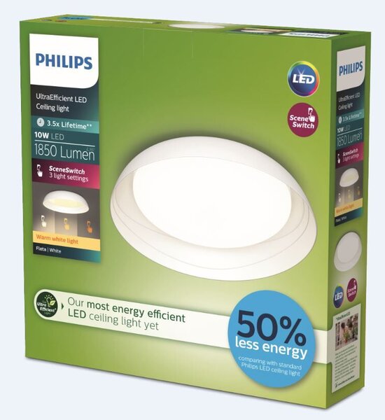 Fleta UltraEfficient stropní svítidlo LED 10W 1850lm 2700K CRI80 35cm kulaté IP20, bílé