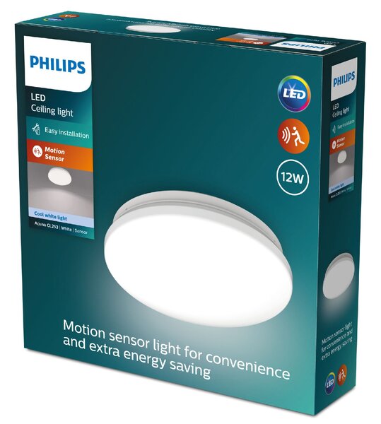 Acuna CL253 stropní svítidlo se senzorem LED 12W 1500lm 4000K CRI80 24,5cm kulaté IP20, bílé