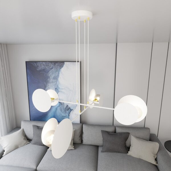 Závěsné svítidlo IDEA 4 – bílé, 4× E27, šířka 96 cm