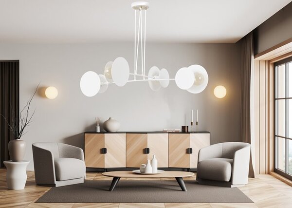 Závěsné svítidlo IDEA 4 – bílé, 4× E27, šířka 96 cm