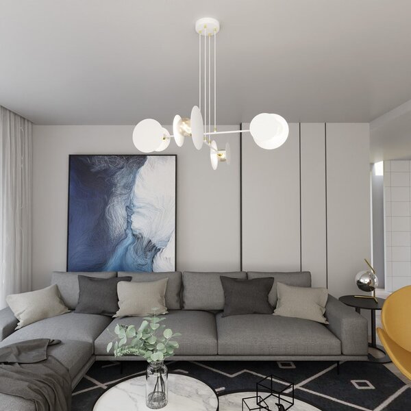Závěsné svítidlo IDEA 4 – bílé, 4× E27, šířka 96 cm