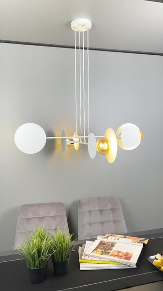 Závěsné svítidlo IDEA 4 – bílé, 4× E27, šířka 96 cm