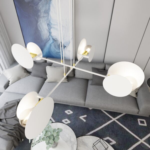 Závěsné svítidlo IDEA 4 – bílé, 4× E27, šířka 96 cm