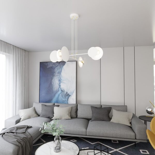 Závěsné svítidlo IDEA 4 – bílé, 4× E27, šířka 96 cm