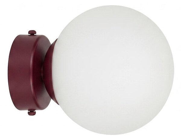 Nástěnné svítidlo MAGNUS K1 – vínové, opálové sklo, 1× E14, šířka 14 cm