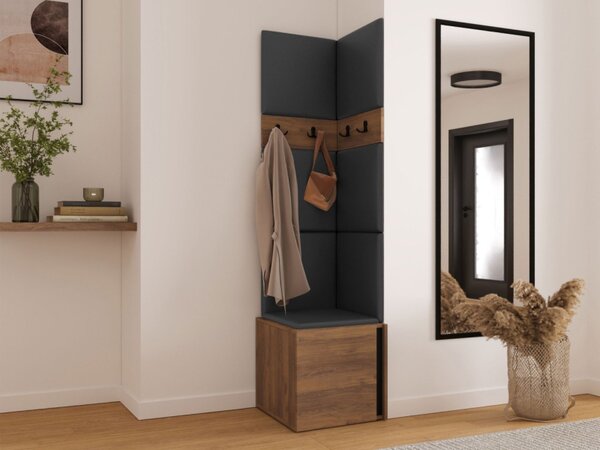 Předsíň Tavasz XXI, Barva: ořech warmia / ořech warmia + černá, Barva látek:: ekokůže Soft 011 (černá) 5903211548055