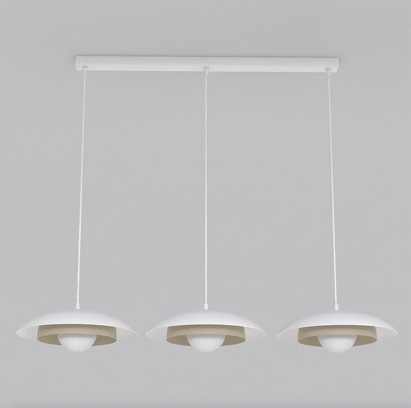 Závěsné svítidlo SKIN 3 – bílé / moka, sklo, 3× G9, šířka 95 cm