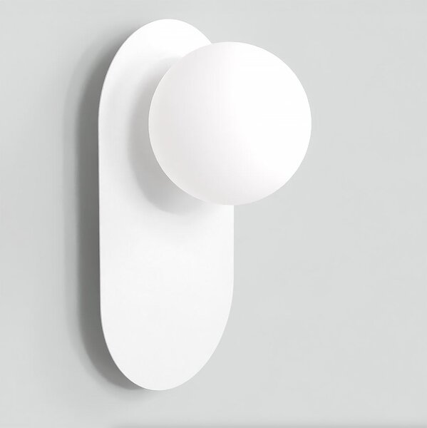 Nástěnné svítidlo VIVA K1 – celobílé, sklo, 1× G9, šířka 13 cm