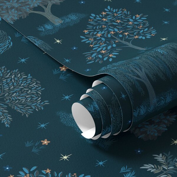 Tapety Modré stromy pod hvězdami, Tapety les, a00248 : uwalls.cz