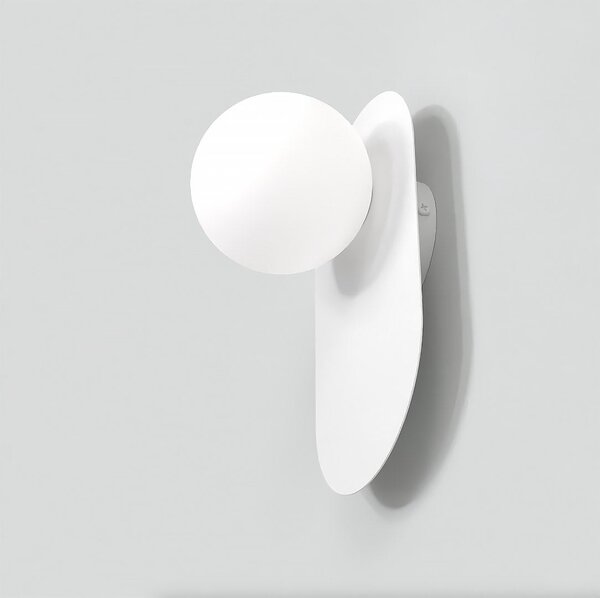 Nástěnné svítidlo VIVA K1 – celobílé, sklo, 1× G9, šířka 13 cm