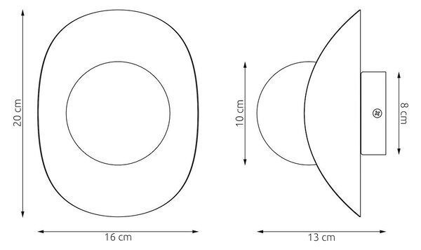 Nástěnné svítidlo FIERO M – tlumeně modré, bílé sklo, 1× G9, šířka 31 cm