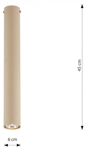 Stropní svítidlo TECNO 1L – moka, 1× GU10, šířka 51 cm