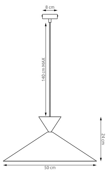 Závěsné svítidlo RALF 1L – černé / bílé, 1× GX53, šířka 50 cm