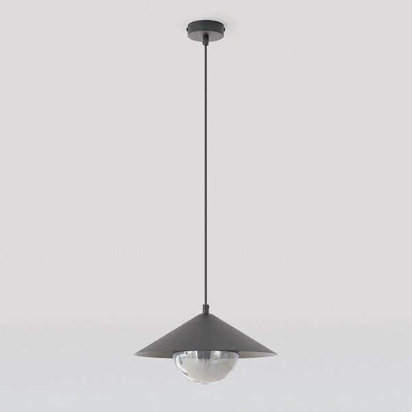 Závěsné svítidlo MONO 1S – černé, grafitové sklo, 1× E14, šířka 30 cm