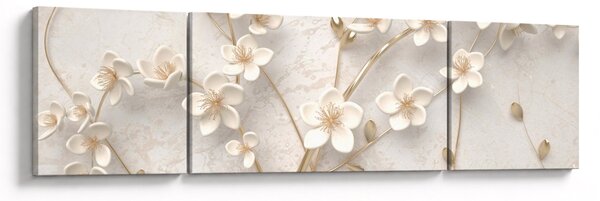 Obraz - Zlatý květ - abstraktní (170x50 cm)