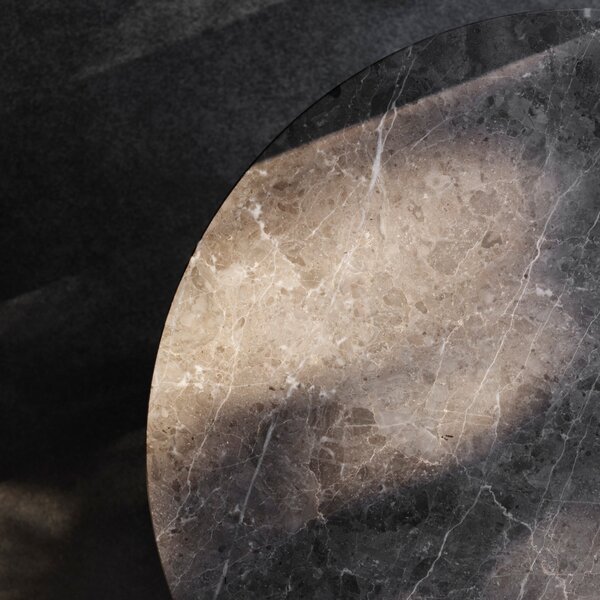 NEW WORKS Konferenční stolek Florence Ø90, Black / Black Marble