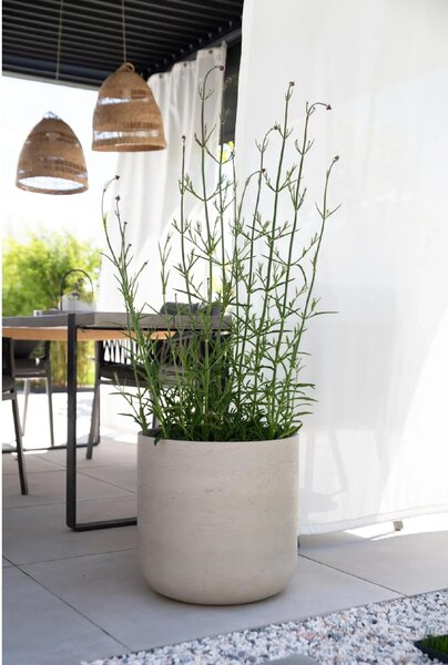 Květináč CHICO, sklolaminát, výška 42 cm, béžová