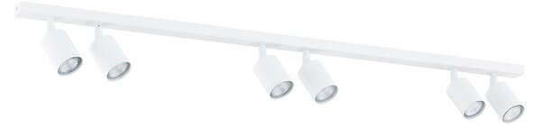 Stropní svítidlo FLASH 6 – bílé, 6× GU10, šířka 116 cm