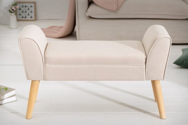 Designová lavice Dafina 90 cm len béžová