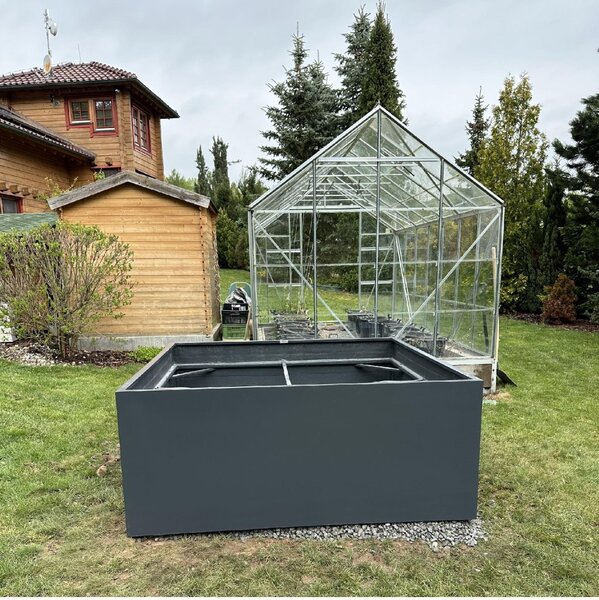 Velký vyvýšený záhon, sklolaminát, délka 280 cm, RAL 7016 - antracit
