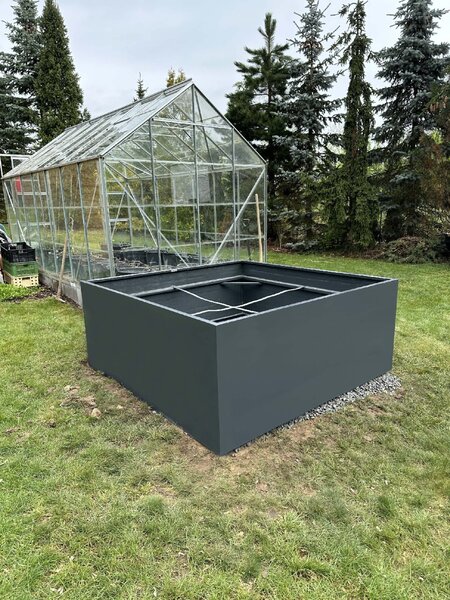 Velký vyvýšený záhon, sklolaminát, délka 280 cm, RAL 7016 - antracit