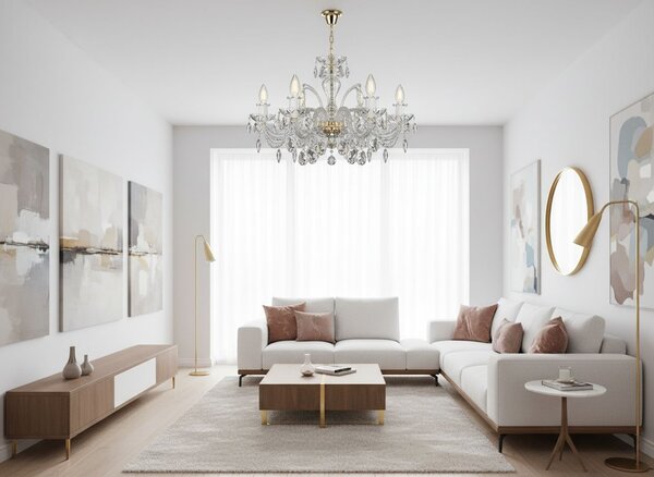 Lustr křišťálový EL102601oPB, Varianta Stříbrný