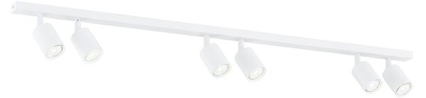 Stropní svítidlo FLASH 6 – bílé, 6× GU10, šířka 116 cm